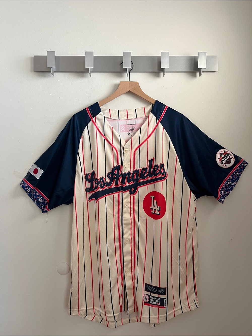 Los Angeles Retro Baseball Jersey - Navy & Cream